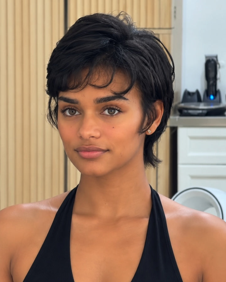 Vintage Flair Feathered Mullet 13x6 Lace Wig with Wispy Bangs
