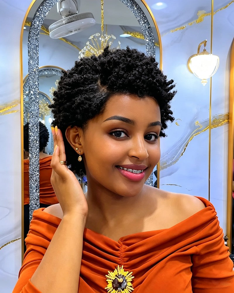 Full Lace Short Twist Out Afro Pixie Wig