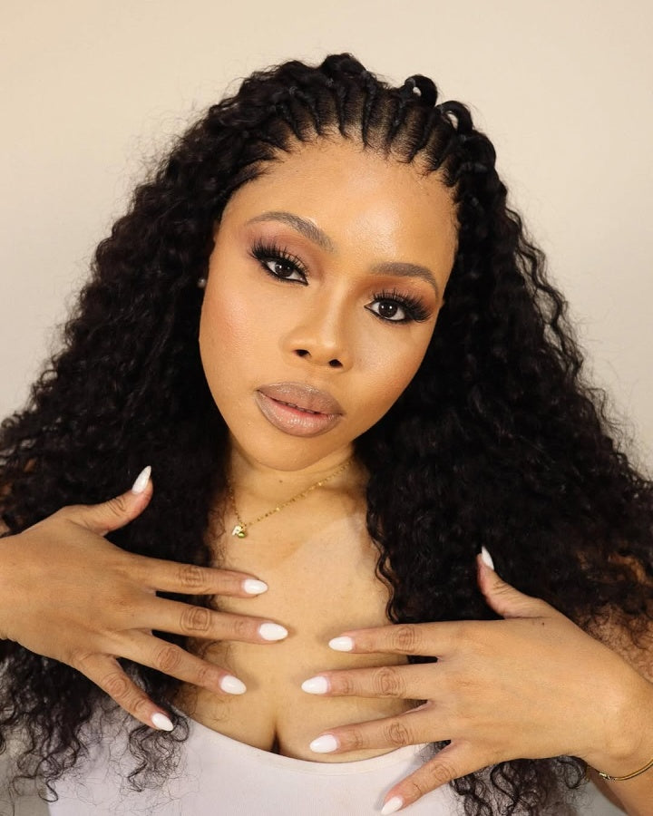 Knotless Pre-Braids Deep Wave 13x5 Lace Front Wig