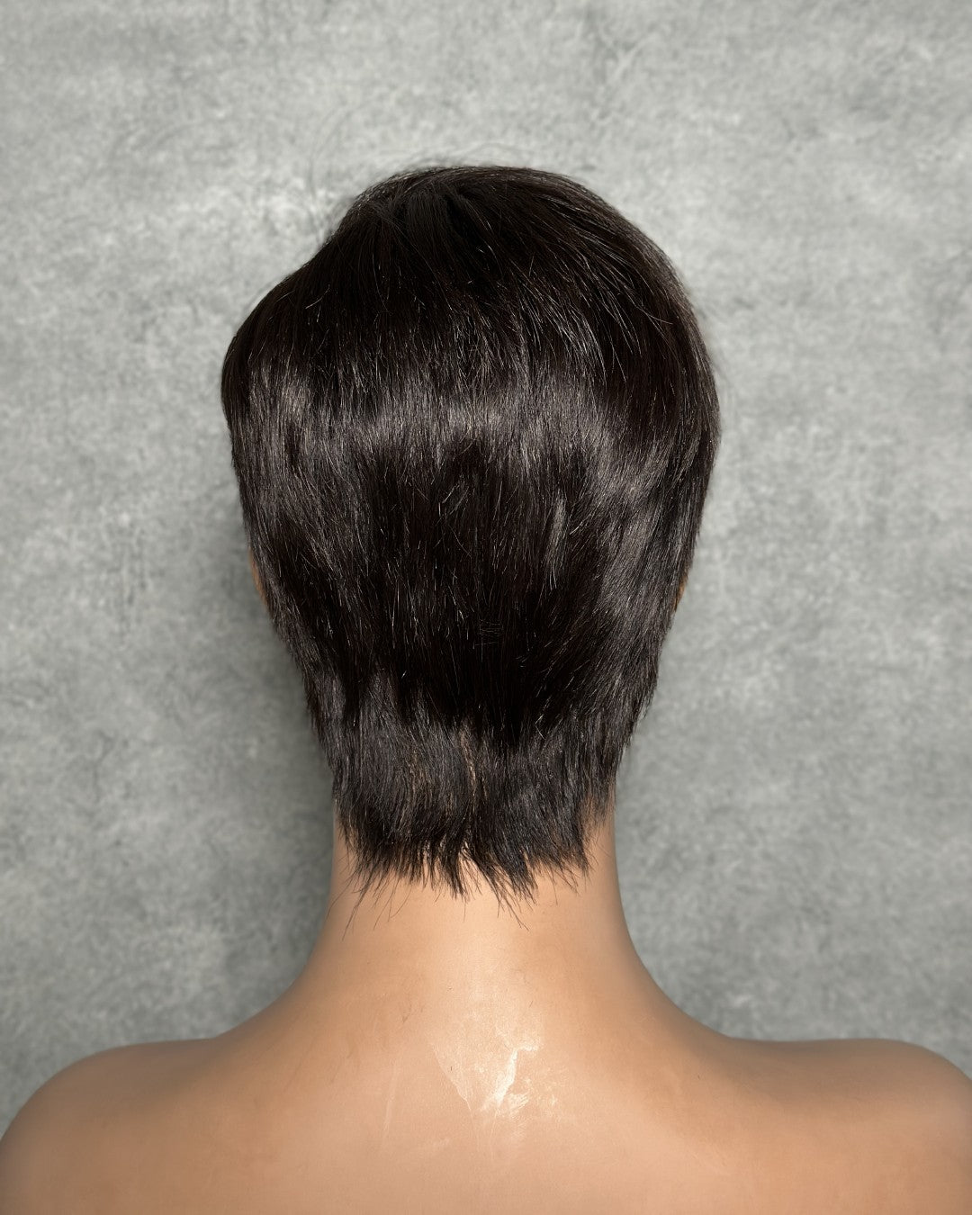 Natural Full Lace Pixie Cut Wig With Side Swept Bangs