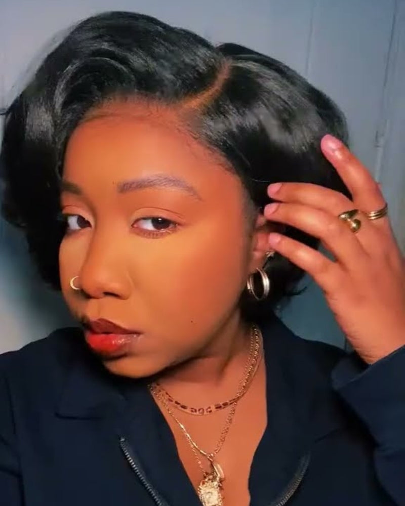 Layered Cut Bob 13x4 Lace Frontal Wig