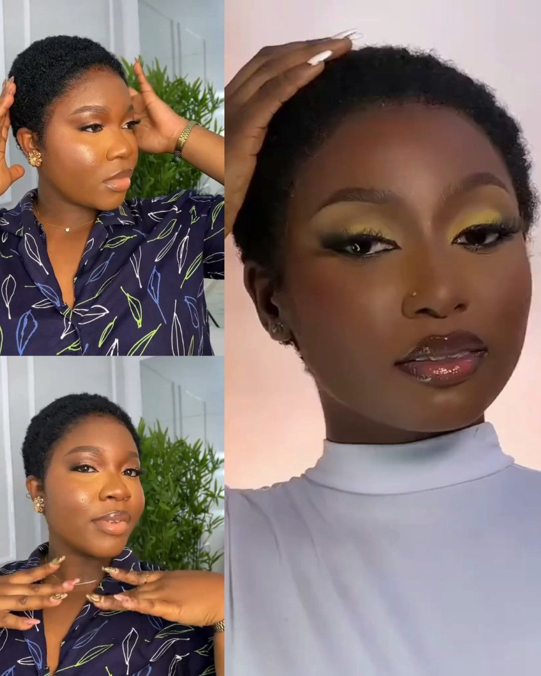 Full Lace Natural Black Afro Low Cut Wig