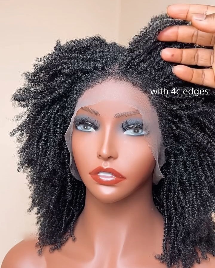 Full Lace Knotless Twist Microlocs Boho Wig