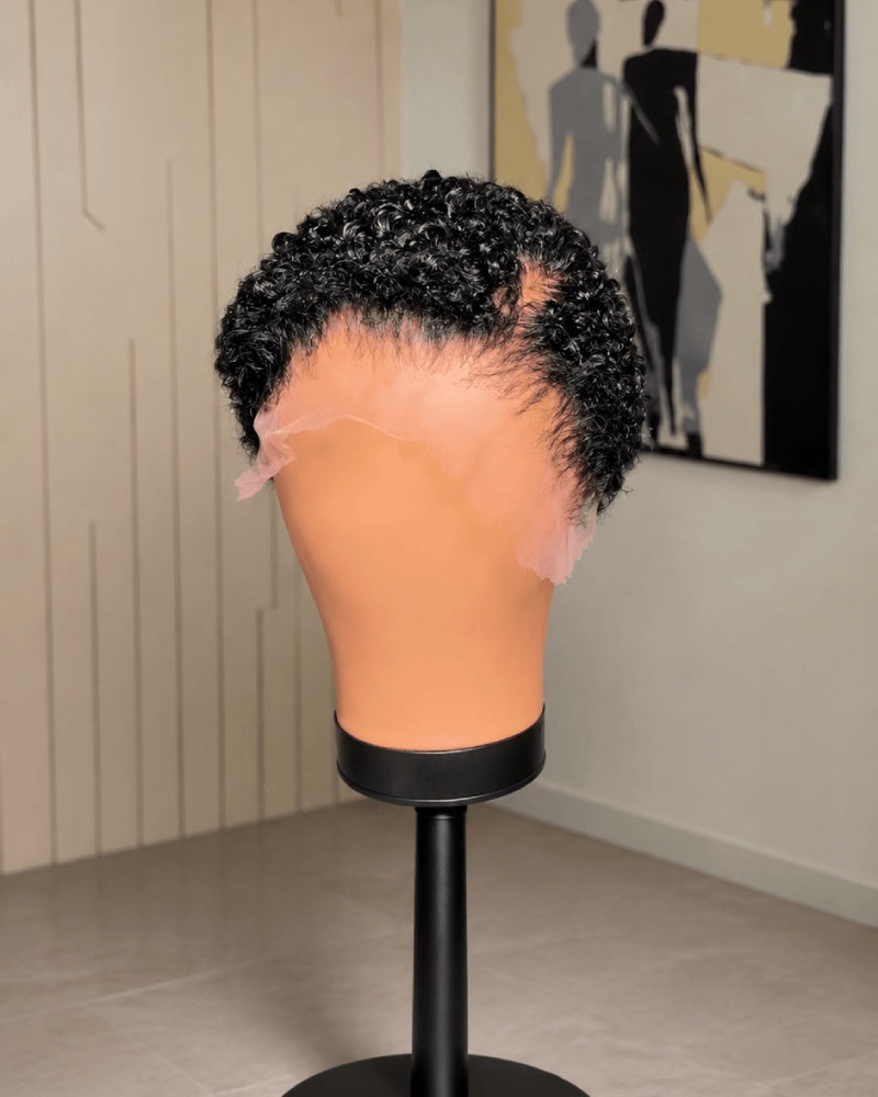 Black Mimi Curly Pixie 13x4 Lace Front Wig