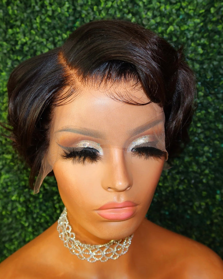 Coffee Brown Pixie Bangs 13x4 Lace Front Wig