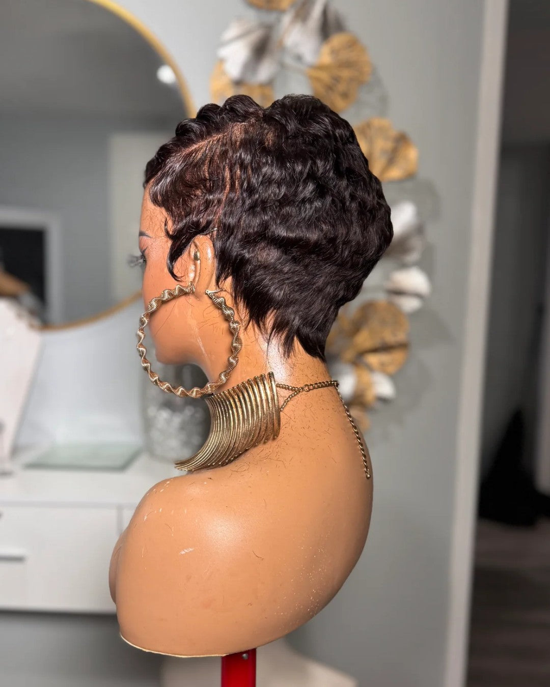 Side Part Short Full Lace Pixie Wig