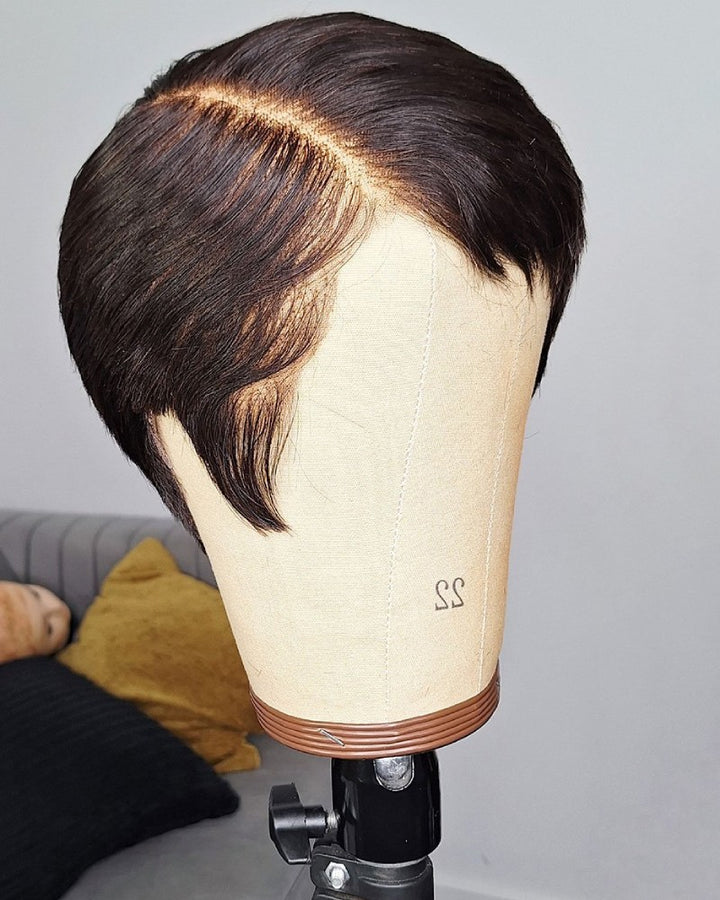 Side Parted Short Full Lace Human Hair Wig