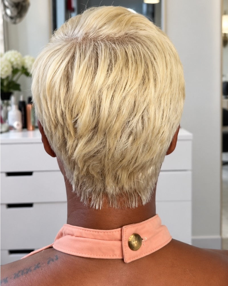 Side Part 613 Blonde Layered Pixie 13x6 Lace Wig