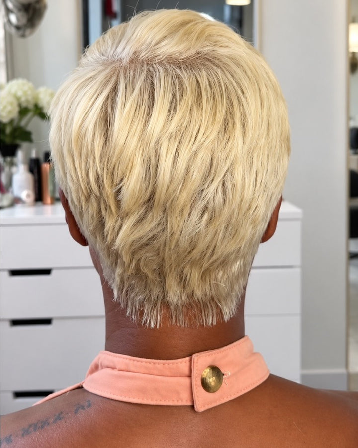 Side Part 613 Blonde Layered Pixie 13x6 Lace Wig