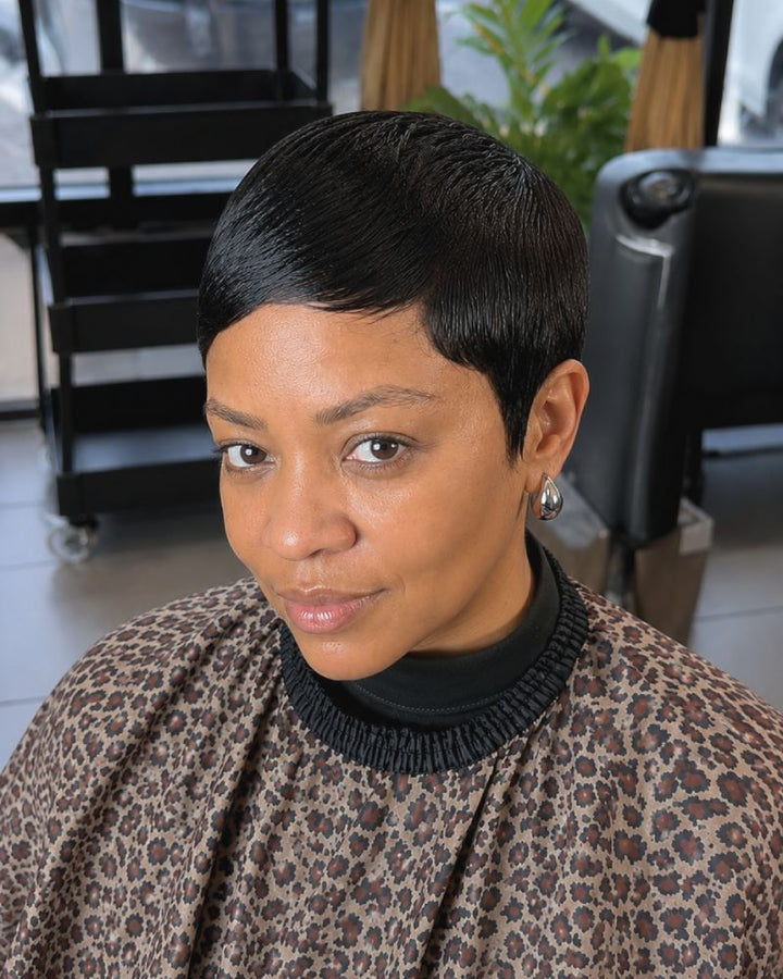 Wear & Go Full Lace Ultra-Short Pixie Wig With Side Swept Bangs