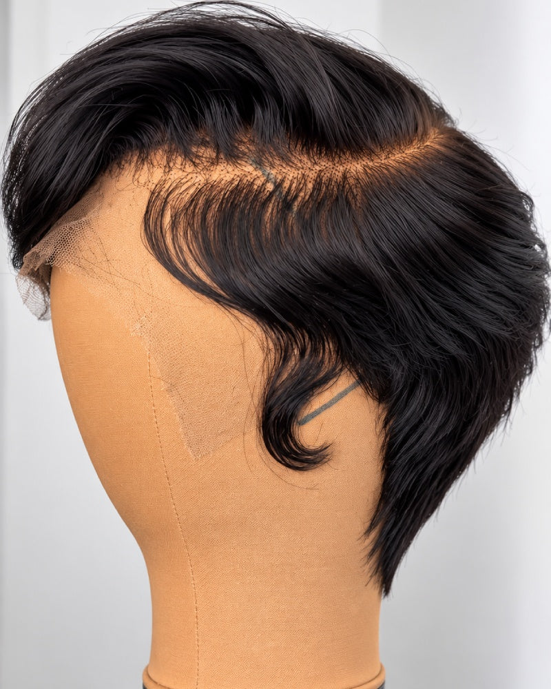 Layers Wave Pixie 13x6 Lace Wig with Swoop Bangs