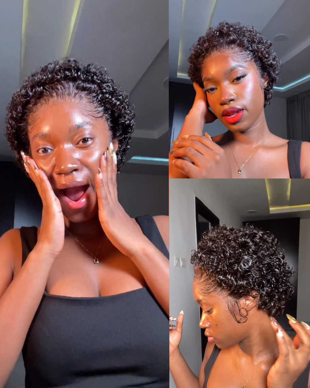 Pixie Cut Curly Hair 13x4 Lace Frontal Wig