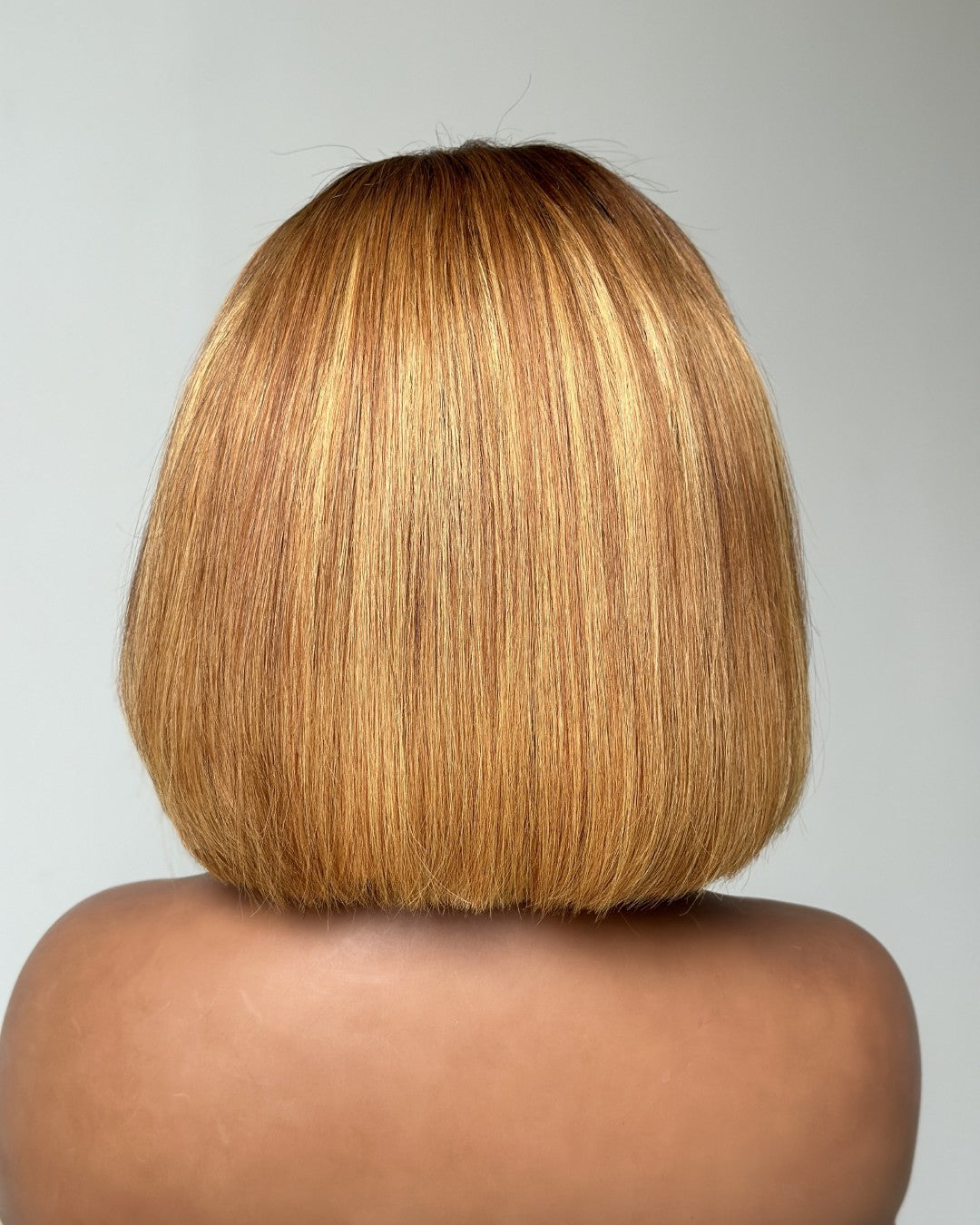 Ombre Honey Blonde With Brown Bob 5x5 Lace Closure Wig