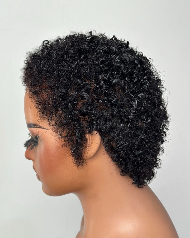 M Hairline Slick Back Water Wave Short Pixie Cut Full Lace Wig