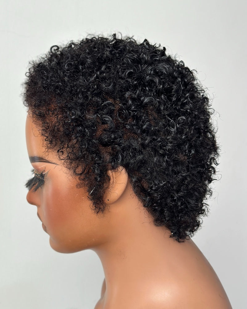 Beginner Friendly Full Lace 3C Curly Pixie Wig For Daily Wear