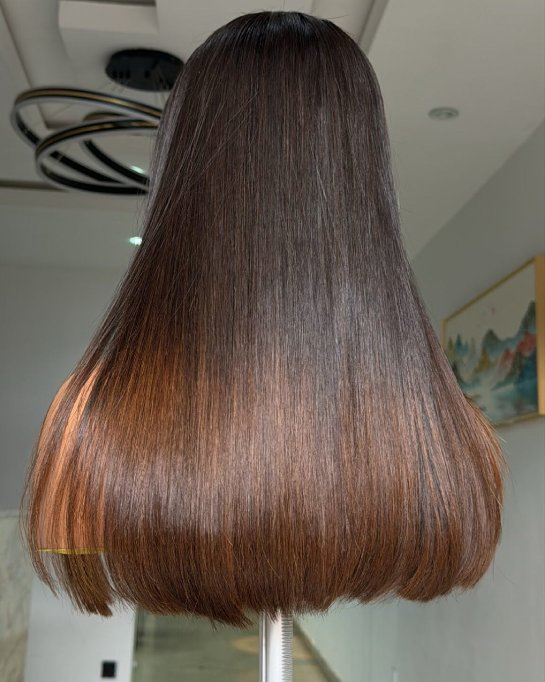 Chocolate Ombre Layered Cutting Bangs Wig