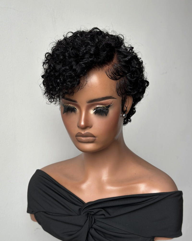 80s Retro Side-Part Curly Pixie 13x6 Lace Wig