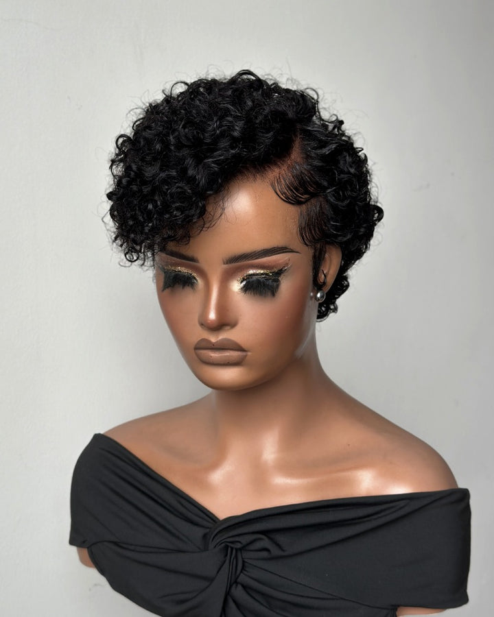 80s Retro Side-Part Curly Pixie 13x6 Lace Wig