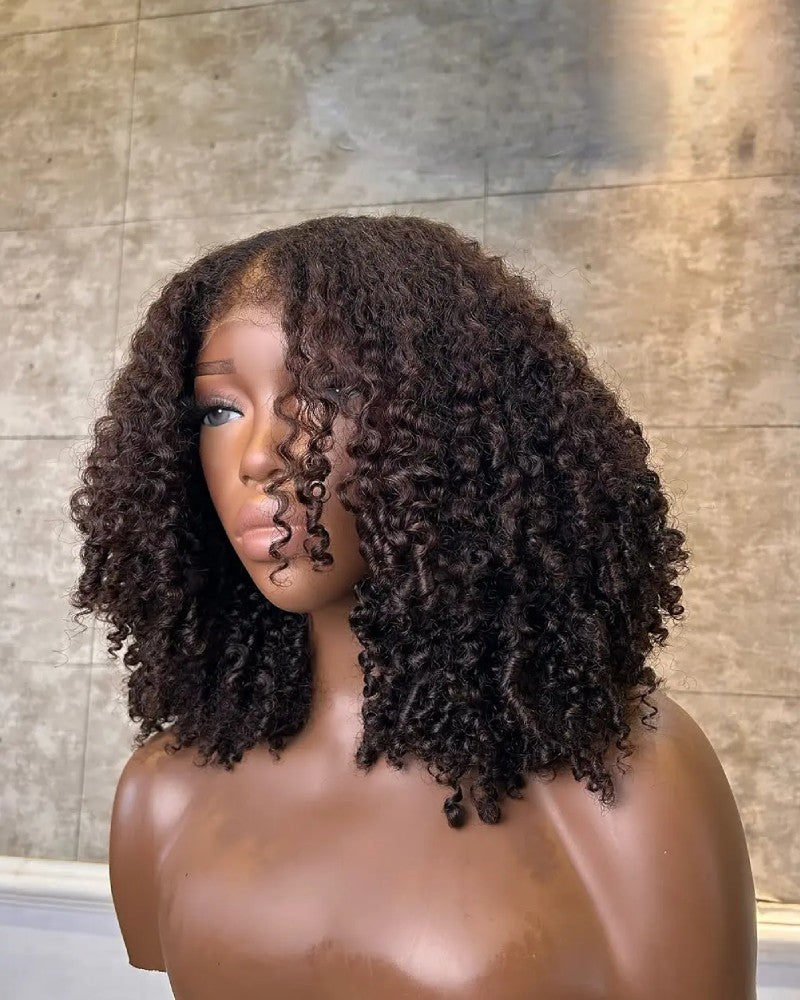 Glueless Luxurious Curls HD Lace Closure With 4C Kinky Edges Pre-cut Wig