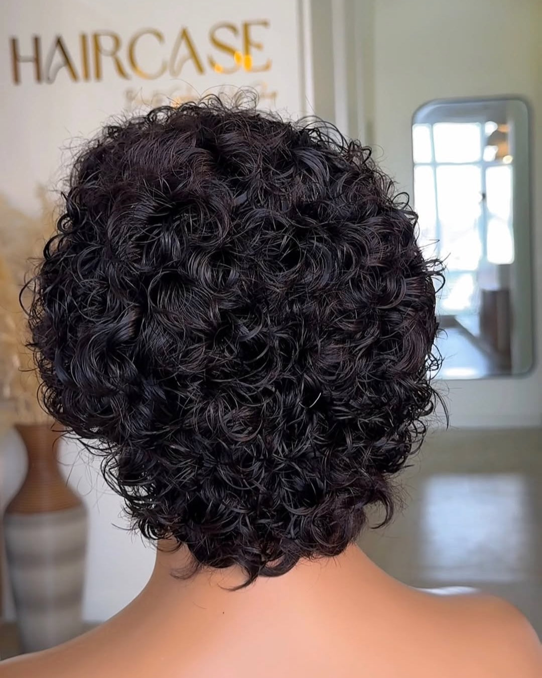 Natural Black Short 13x4 Lace Curly Wig