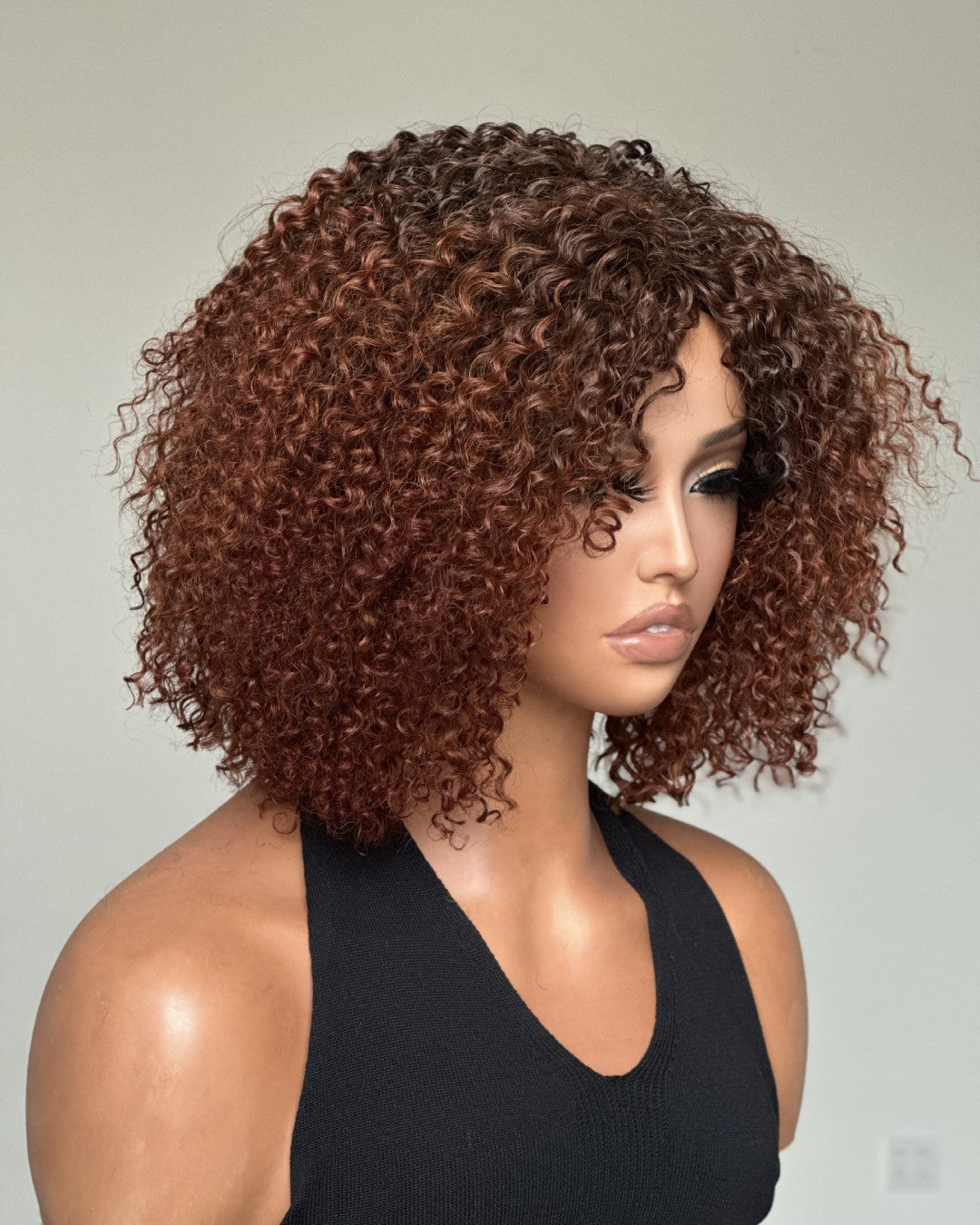 Wear & Go Glueless Highlights Ombre Brown African Curly Wig