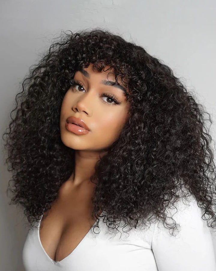 Glueless Curls Human Hair Versatile Fringe Wig