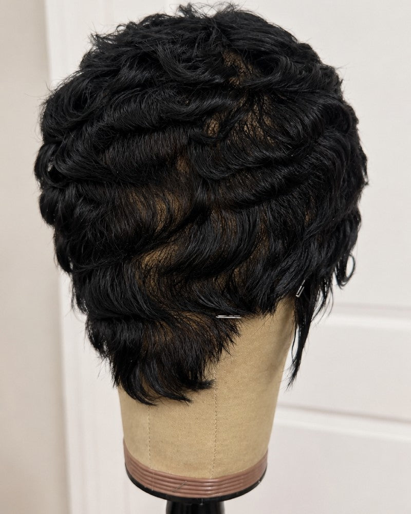 Realistic Full Lace Side Part Layered Pixie Cut Wig