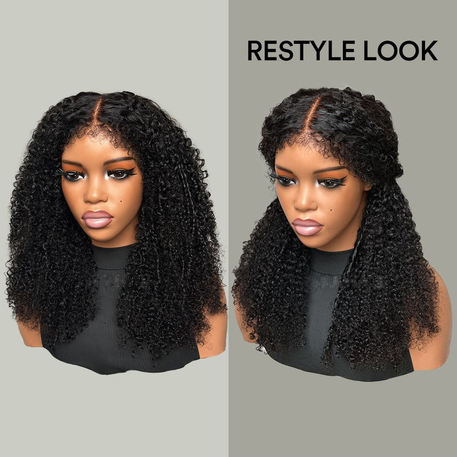 Hybrid Hairline Coily Curls 9x4 HD Lace Glueless Wig