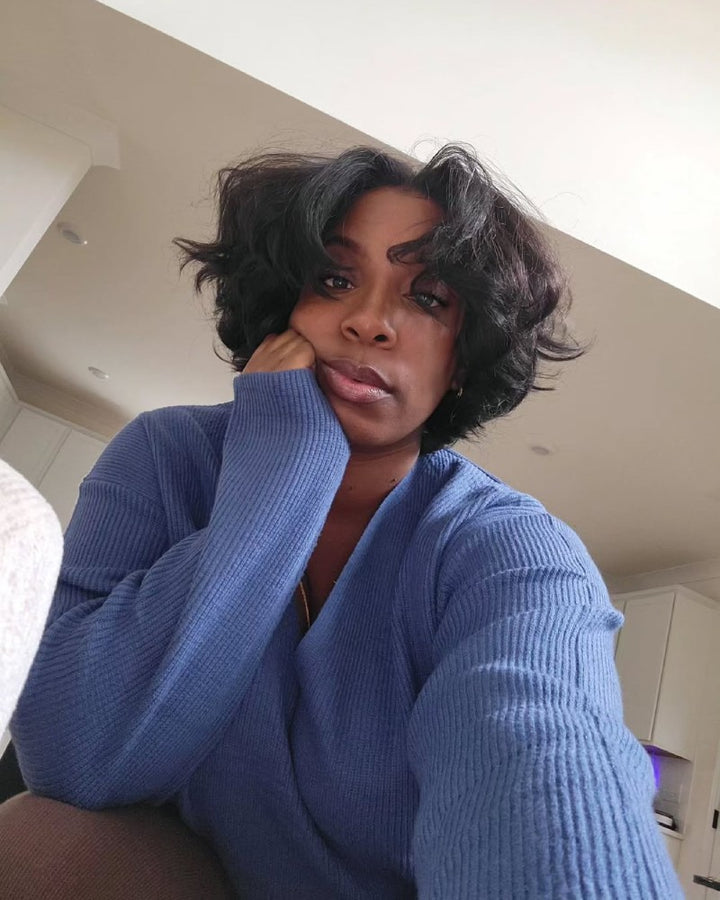Bouncy Natural Kinky Straight Layered Cut With 4C Kinky Edges Wig