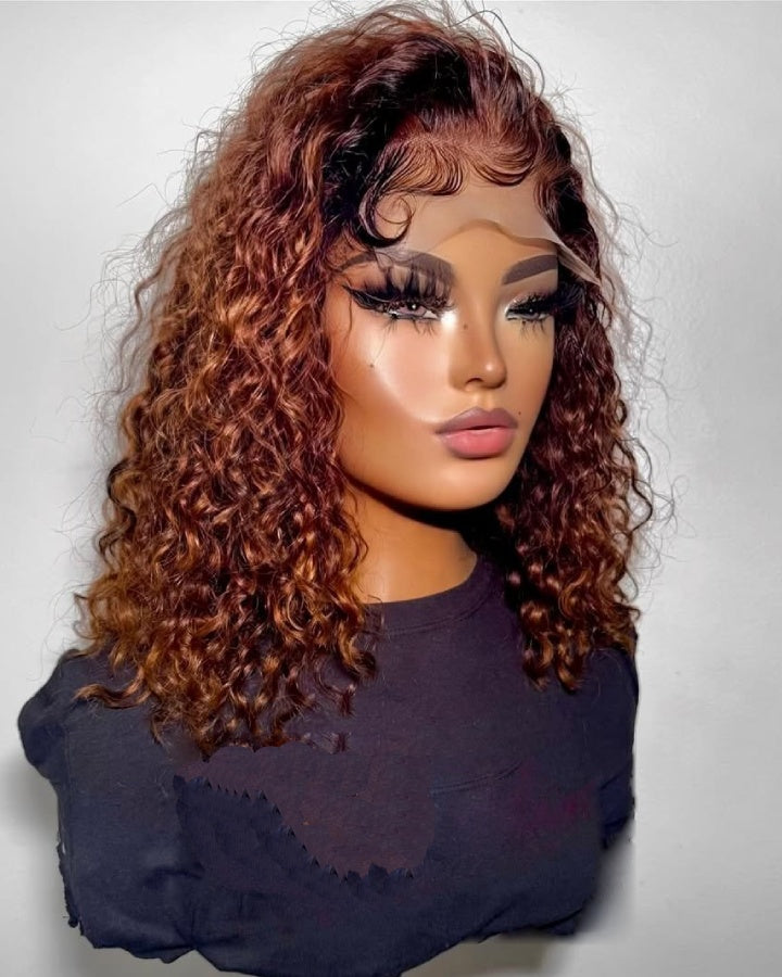 Ginger Brown Highlight Curls 5x5 Lace Closure Wig