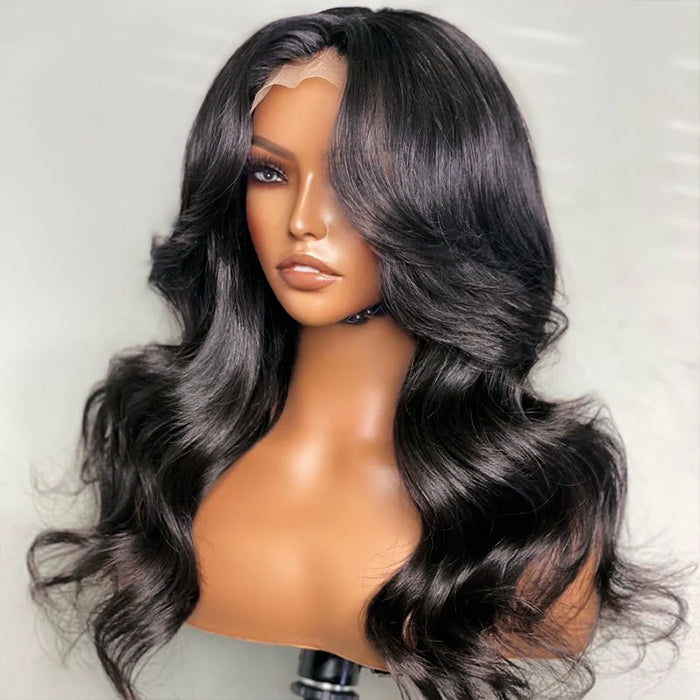 13x4 Lace Frontal Body Wave Wig With Curtain Bangs Instyle wig