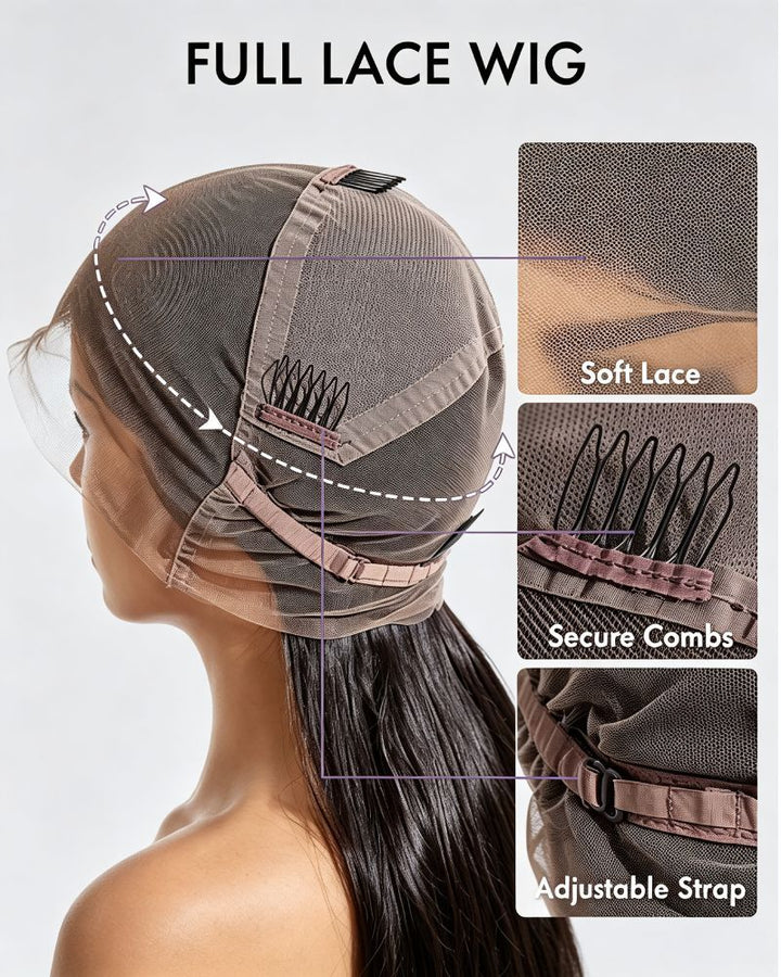 Side Parted Short Full Lace Human Hair Wig
