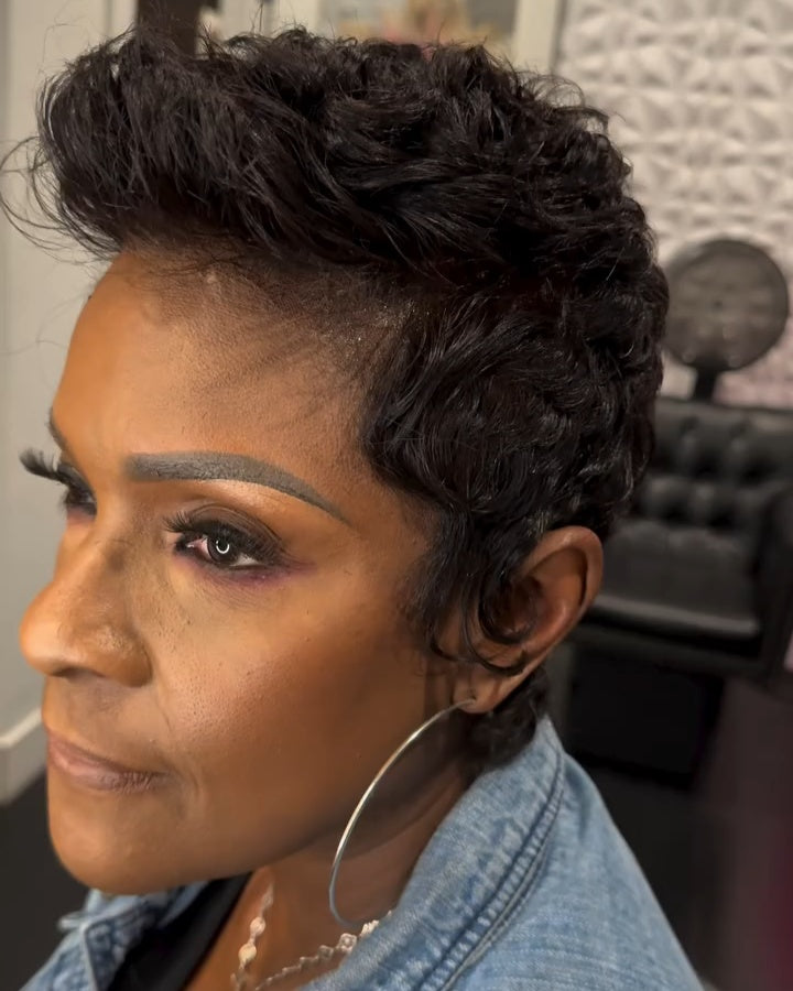 Short Hairstyle Curly Hair Full Lace Wig