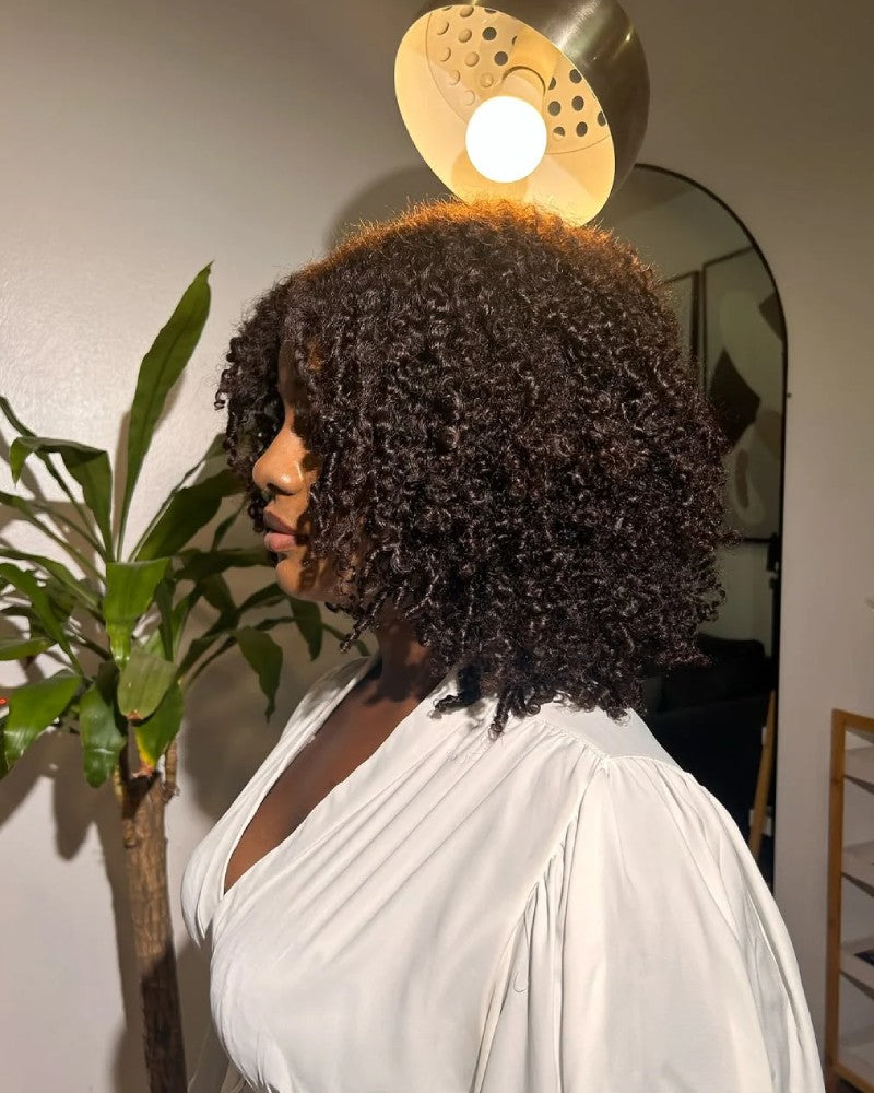 Glueless Luxurious Curls HD Lace Closure With 4C Kinky Edges Pre-cut Wig