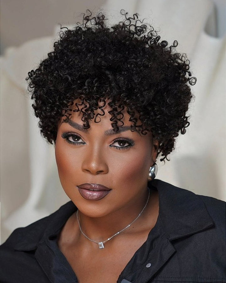 Ultra Natural Lightweight Bouncy Curly Bangs Wig