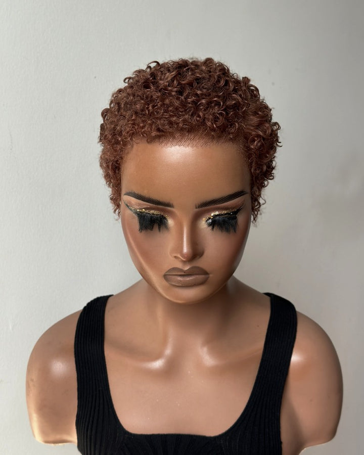 Fresh Start Brown Short Curly Pixie 13x6 Lace Wig with Tight Curls