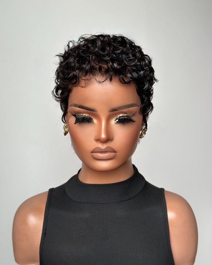 Wet Wave Curls Full Lace Short Pixie Cut Wig