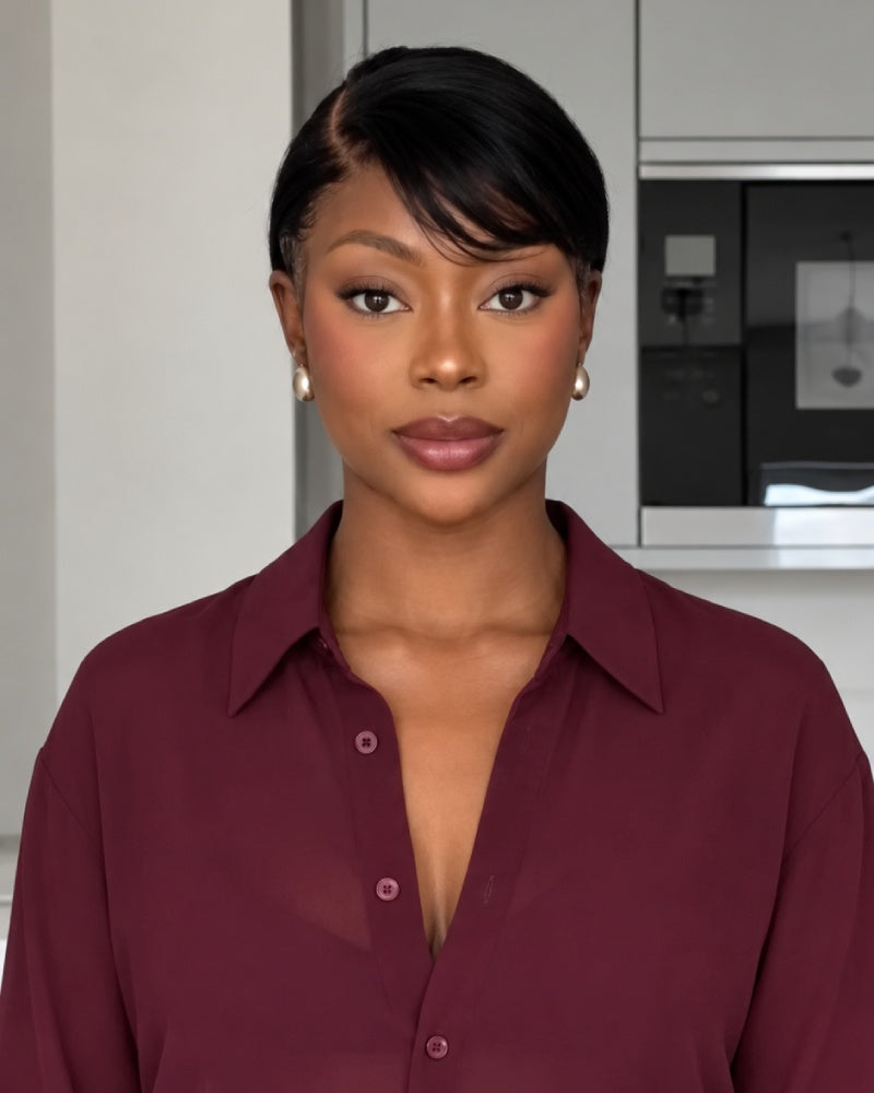 Sleek Pixie Cut 13x6 Lace Wig with Side Swept Bangs