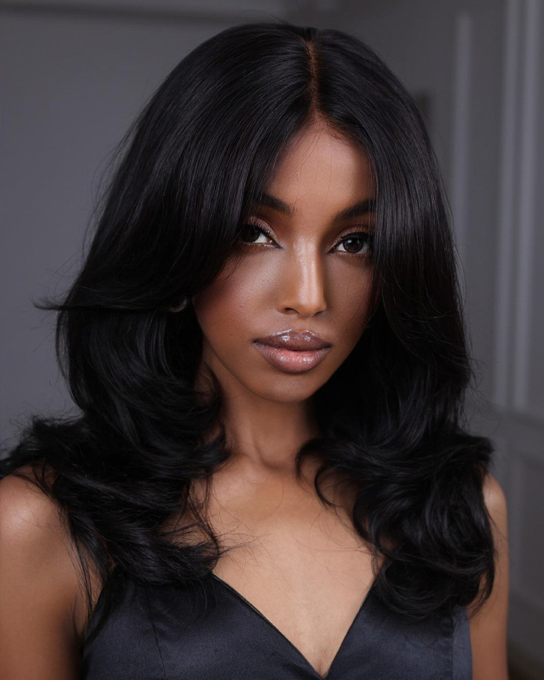 4x4 Lace Curtain Bang Undetectable Body Wave Wig