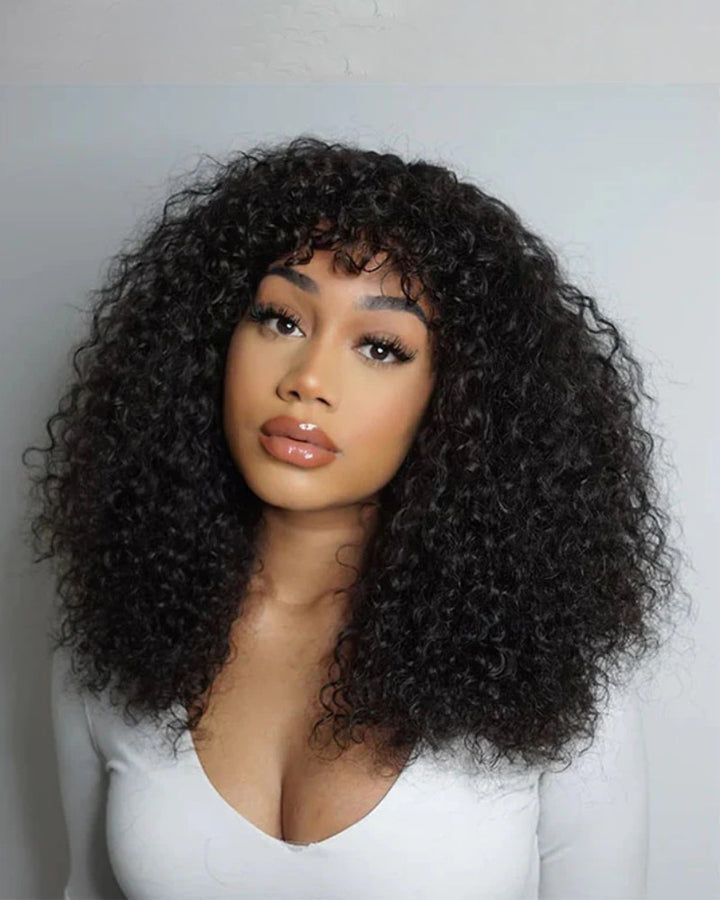 Glueless Curls Human Hair Versatile Fringe Wig