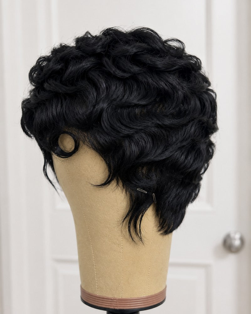 Realistic Full Lace Side Part Layered Pixie Cut Wig
