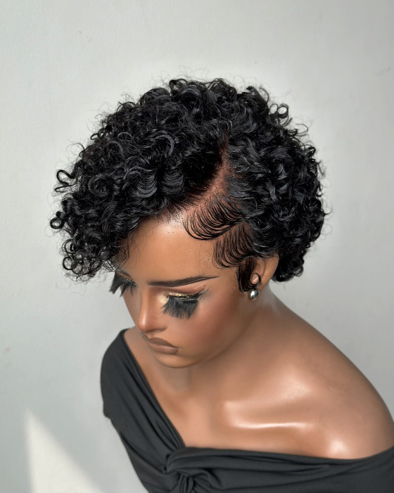 80s Retro Side-Part Curly Pixie 13x6 Lace Wig