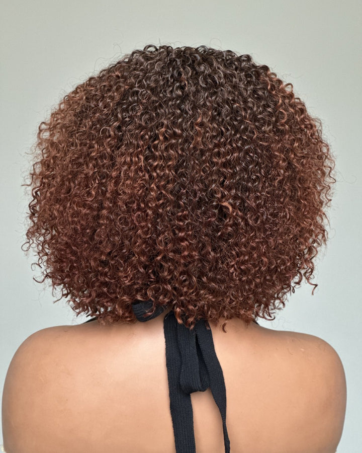 Wear & Go Glueless Highlights Ombre Brown African Curly Wig