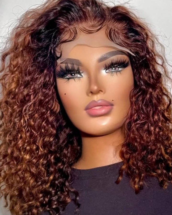 Ginger Brown Highlight Curls 5x5 Lace Closure Wig