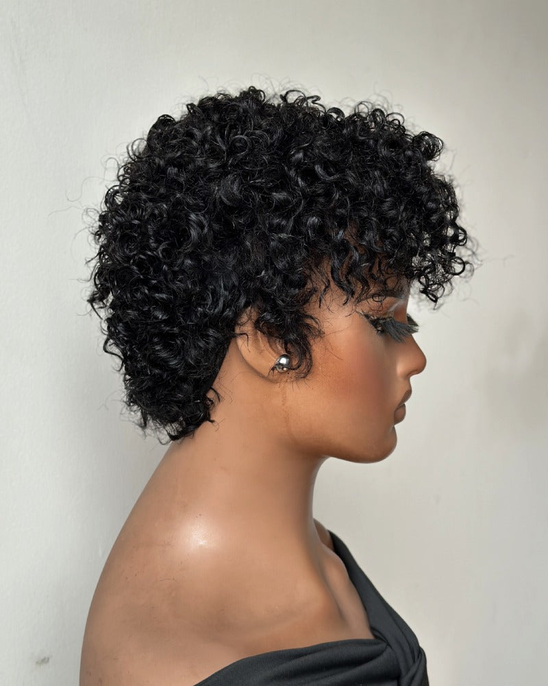 80s Retro Side-Part Curly Pixie 13x6 Lace Wig