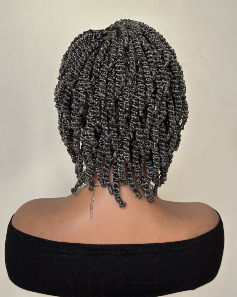 Salt and Pepper HD Full Lace Twist-out Afro Pixie Wig