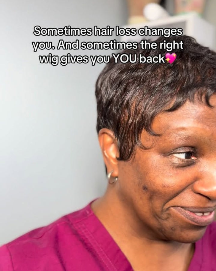 Side Part Short Full Lace Pixie Wig