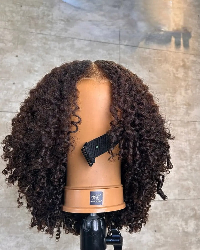 Glueless Luxurious Curls HD Lace Closure With 4C Kinky Edges Pre-cut Wig