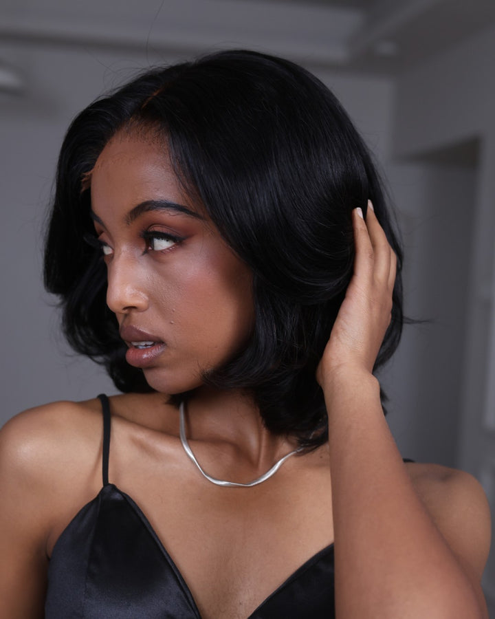 Wear & Go Layered Bouncy Wavy Bob 5x5 Pre Cut Lace Wig