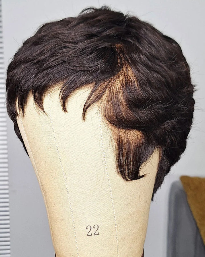 Short Pixie Cut Bang Full Lace Wig